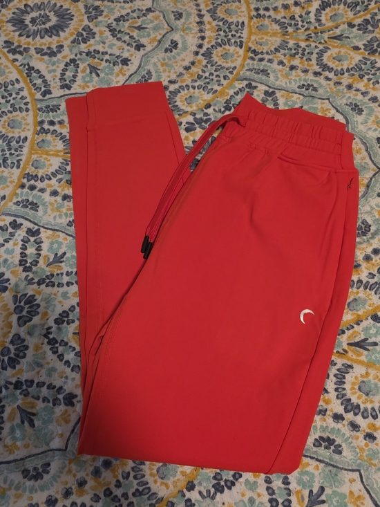 ZYIA Pants - ZYIA Bright Red Jogger Pants with Crescent Accent